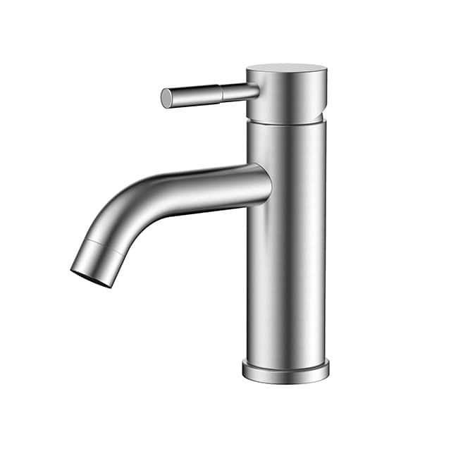 Stainless steel monobloc bathroom wash basin mixer tap | B205 01 16 2 - Brushed steel