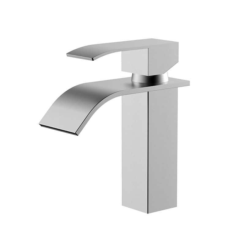 Waterfall stainless steel bathroom sink faucet | B255 01 16 2 - Brushed steel