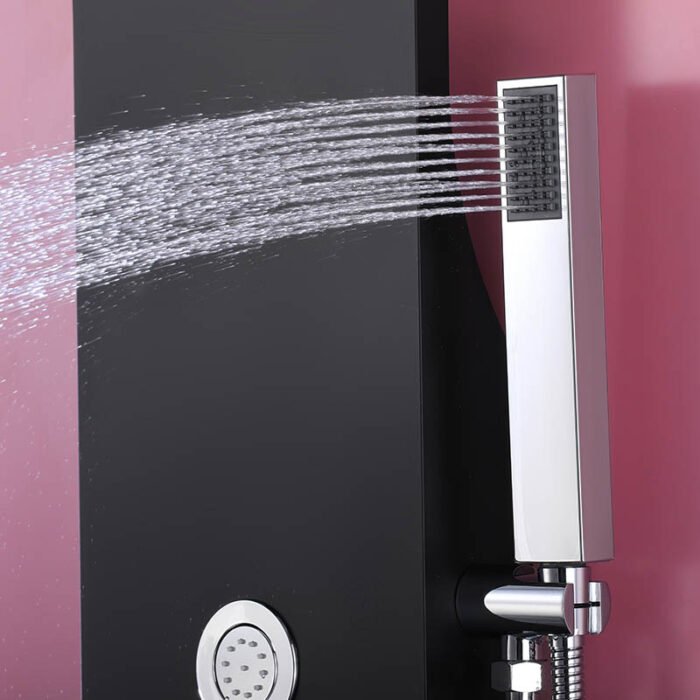 Matt black thermostatic shower panel system | SL904C 13