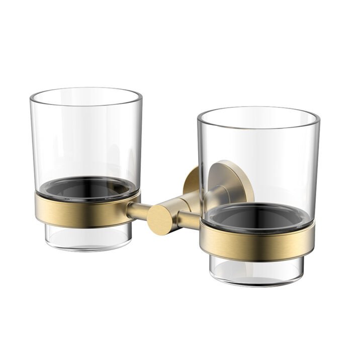 Wall bathrooms glass tumbler and toothbrush holder | A015 07