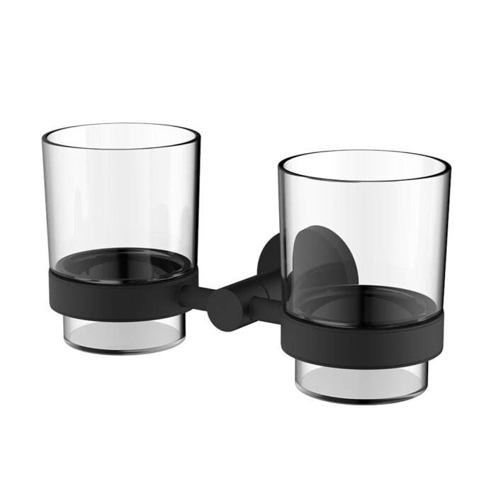 Wall bathrooms glass tumbler and toothbrush holder | A015 07