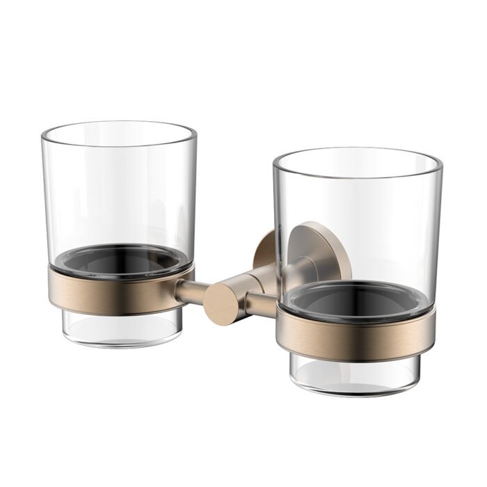 Wall bathrooms glass tumbler and toothbrush holder | A015 07