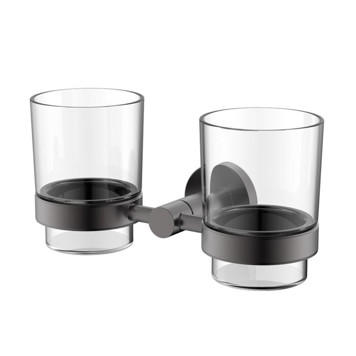 Wall bathrooms glass tumbler and toothbrush holder | A015 07