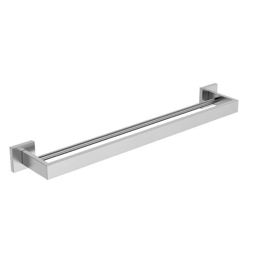 Double square stainless steel towel rail | A119 02 16 2 - Brushed steel
