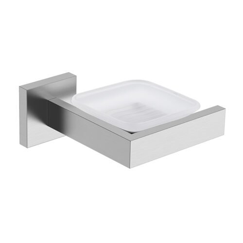 Wall mounted stainless steel bathroom soap dish | A119 08 16 2 - Brushed steel