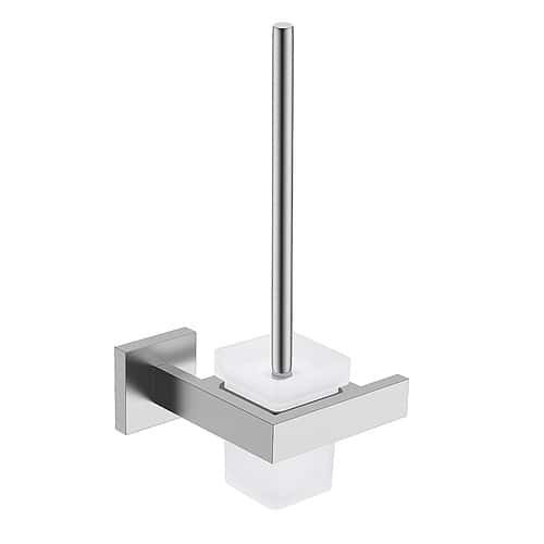 Wall mounted toilet brush and holder set | A119 09 16 2 - Brushed steel