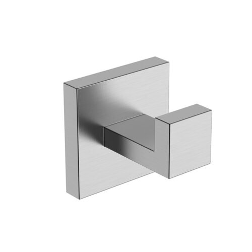 Square wall mounted bathroom robe hook hanger | A119 10 16 2 - Brushed steel