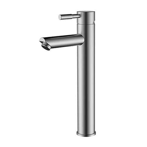 Stainless steel tall bathroom basin mixer | B204 02 16 2 - Brushed steel