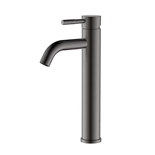 Tall sink steel faucet with knurling handle | B703B 02