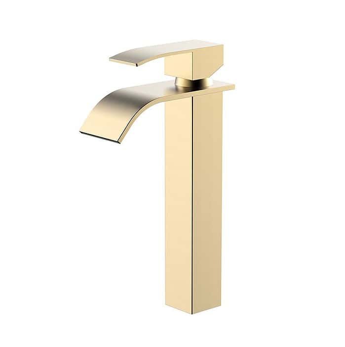 SUS304 bathroom tall countertop waterfall sink faucet | B255 02