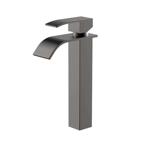 Stainless steel tall bathroom slant square sink mixer tap | B706 02