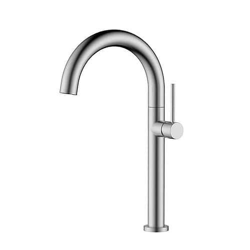 Stainless steel gooseneck swivel bathroom basin tap | B546 02 16 2 - Brushed steel