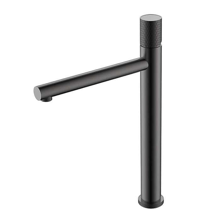 Tall sink steel faucet with knurling handle | B703B 02