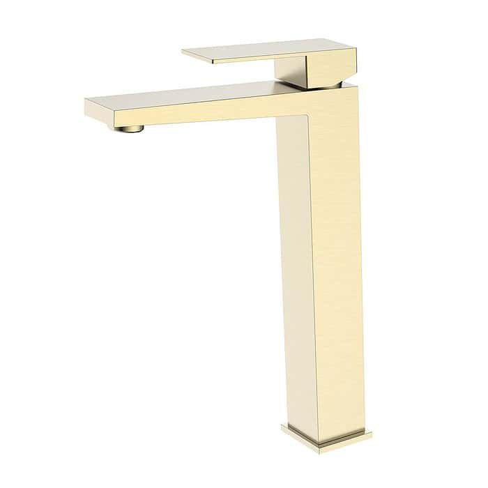 Stainless steel tall bathroom slant square sink mixer tap | B706 02