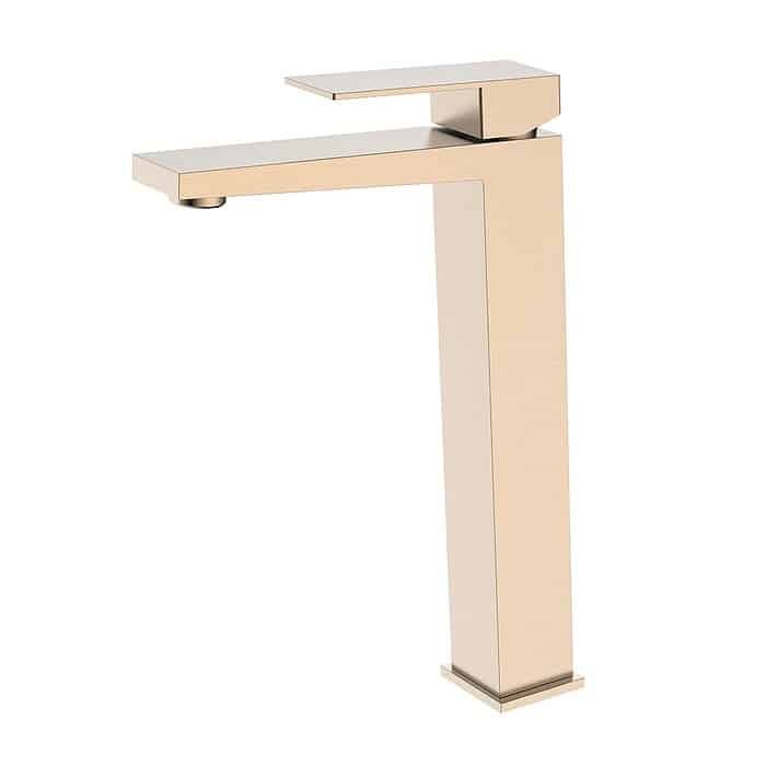 Stainless steel tall bathroom slant square sink mixer tap | B706 02