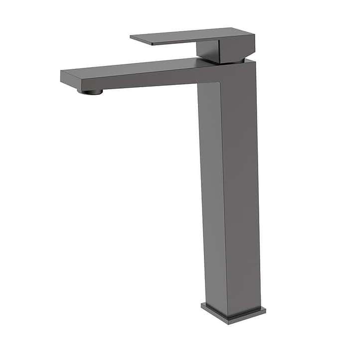 Stainless steel tall bathroom slant square sink mixer tap | B706 02