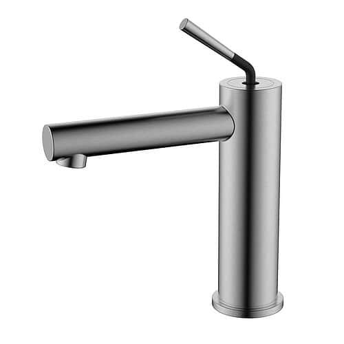 Stainless steel single lever bathroom faucet | B991 01 16 2 - brushed steel