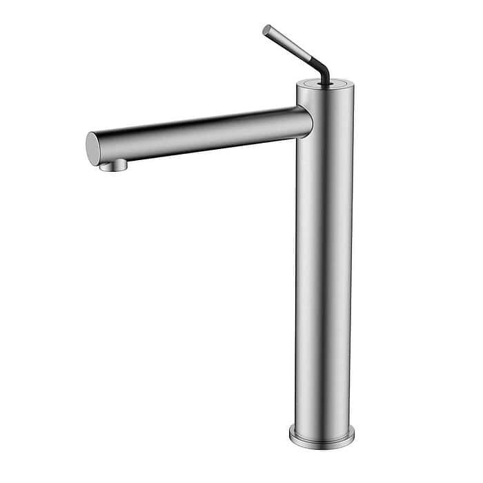 Stainless steel single lever tall basin mixer tap | B991 02 16 2 - Brushed steel