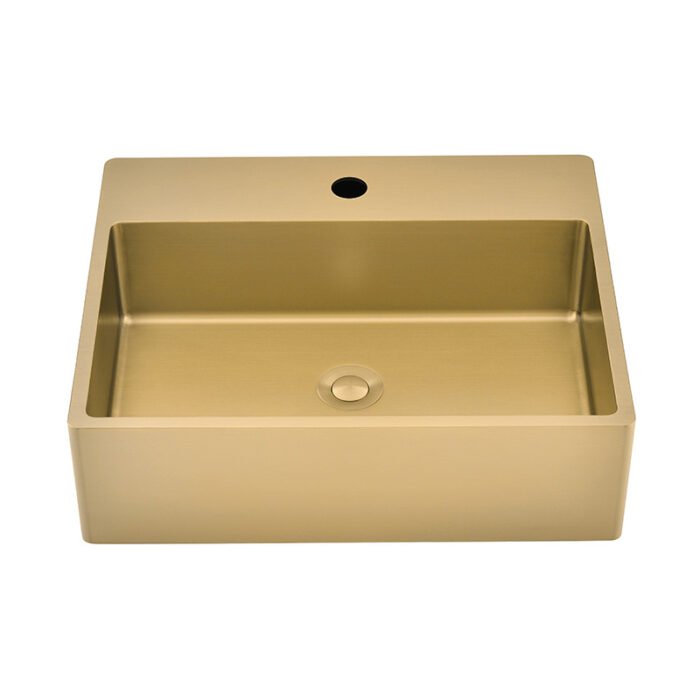 Rectangular stainless steel countertop sinks with faucet hole | IIRS483814