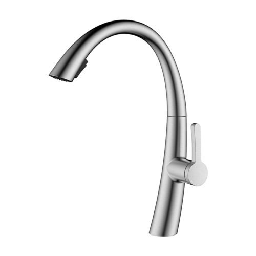 One handle high arc pull down kitchen faucet | K114 01 16 2 - Brushed steel