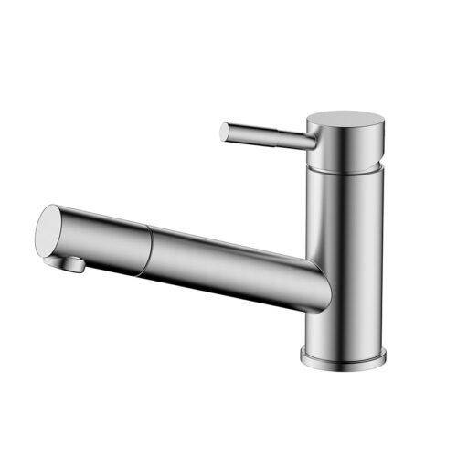 Stainless steel low arc pull out kitchen faucet | K129 03 16 2 - Brushed steel