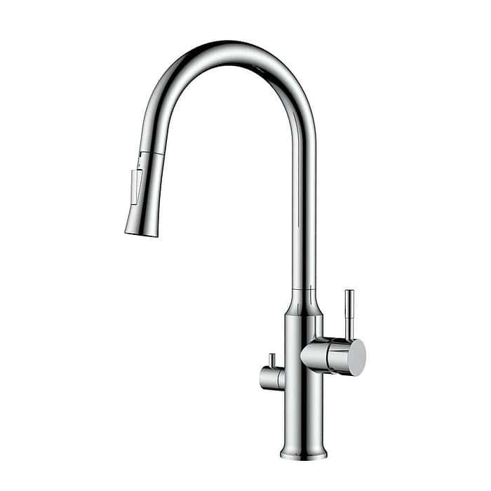 Stainless steel pull down kitchen mixer tap with dishwasher connection | K134 13