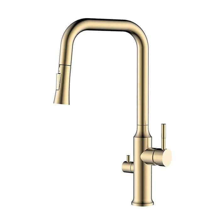 Stainless steel pull down kitchen mixer tap with dishwasher valve | K134D 13