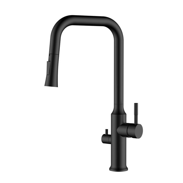 Stainless steel pull down kitchen mixer tap with dishwasher valve | K134D 13