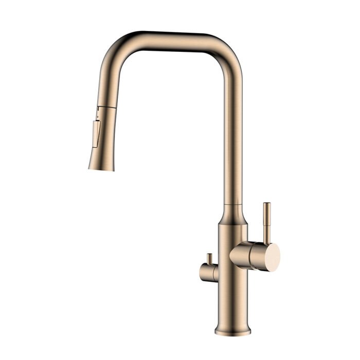 Stainless steel pull down kitchen mixer tap with dishwasher valve | K134D 13