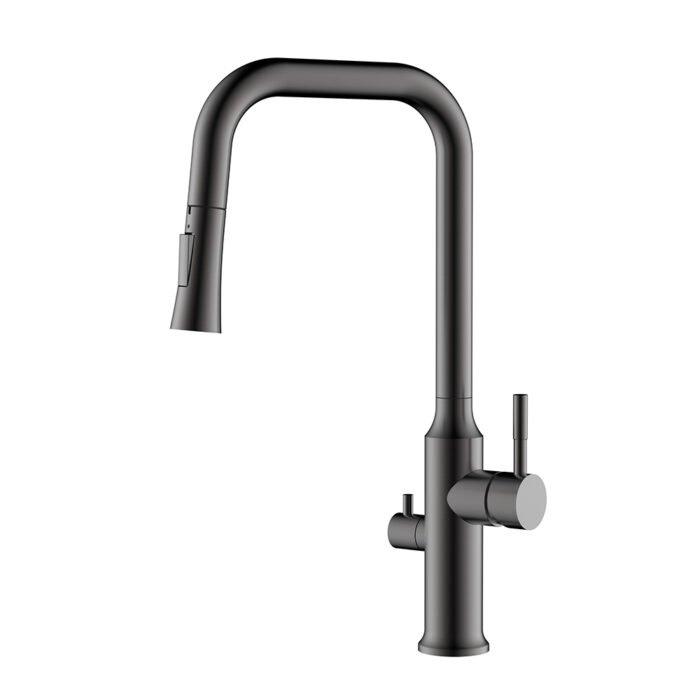 Stainless steel pull down kitchen mixer tap with dishwasher valve | K134D 13