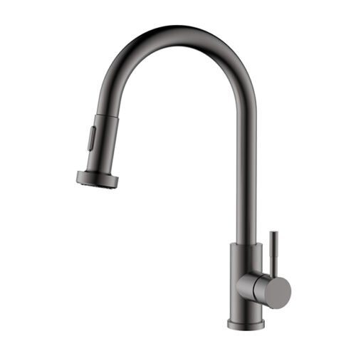 High arc pull down stainless steel sink mixer | K163A 01