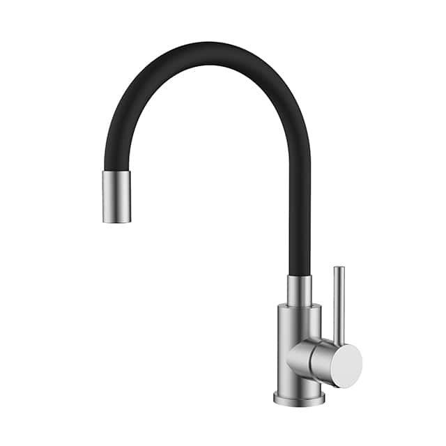 Stainless steel kitchen faucet with silicone tube | K221 02 16 2 - Brushed steel