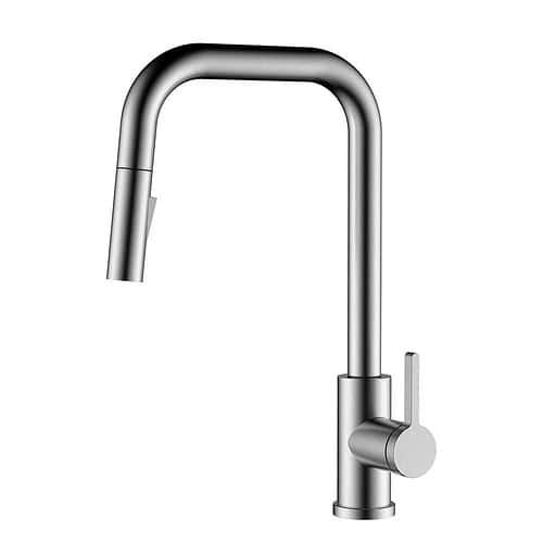 U shape stainless steel pull down kitchen faucet | K671 01 16 2 - Brushed steel