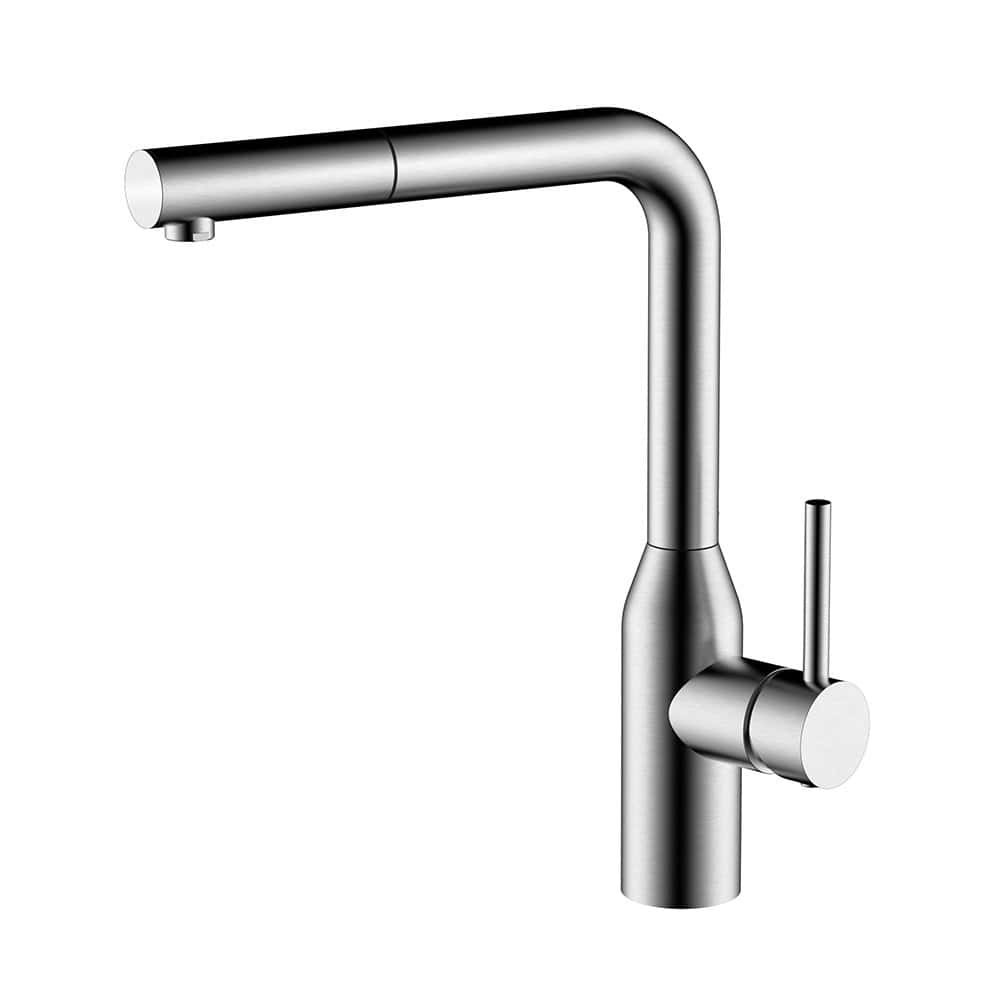 90 degree stainless steel pull out kitchen faucet | K672 01 16 2 - Brushed steel