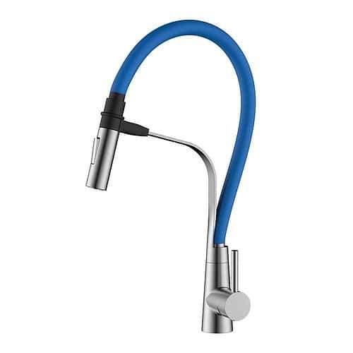 Stainless steel pull out sink mixer with silicone tube | K674M 02 16 2 - Brushed steel