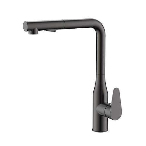 Stainless Steel High Arc Gooseneck Kitchen Faucet with Concealed Pull-Down Sprayer | K640 01