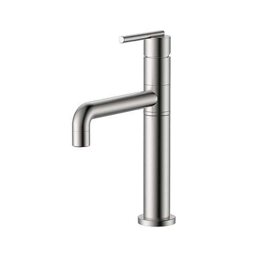 Round Rotatable Stainless Steel Bathroom Mixer Tap | B097 01 16 2 - brushed steel