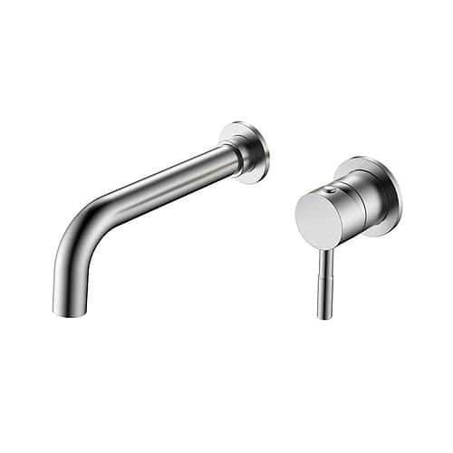 Stainless Steel Wall-Mounted Bathroom Mixer Tap | B710 28 16 2 - Brushed steel