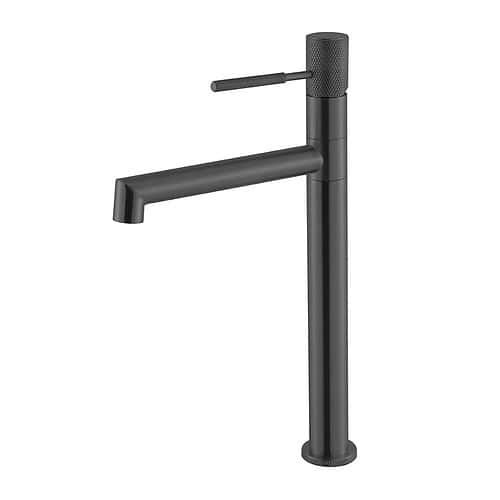 Stainless Steel Tall Basin Tap with Knurled Handle | B712A 02