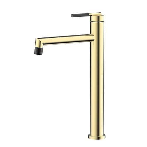 Round Stainless Steel Tall Basin Tap with Long Spout | B990 02