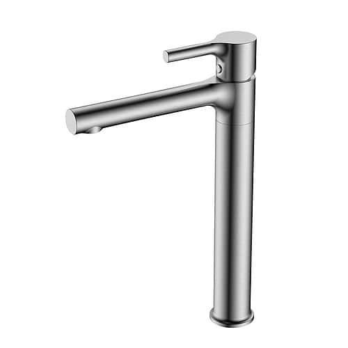 Rotatable Round Stainless Steel Tall Washbasin Tap | B983 02 16 2 - brushed steel