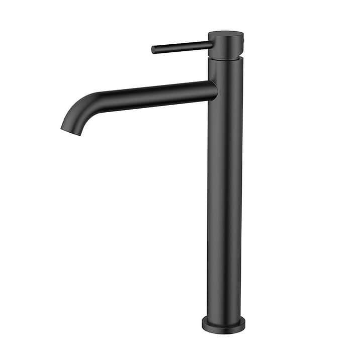 Round Stainless Steel Tall Basin Tap with Long Spout | B990 02