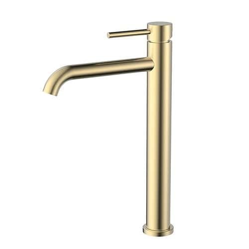 Tall sink steel faucet with knurling handle | B703B 02