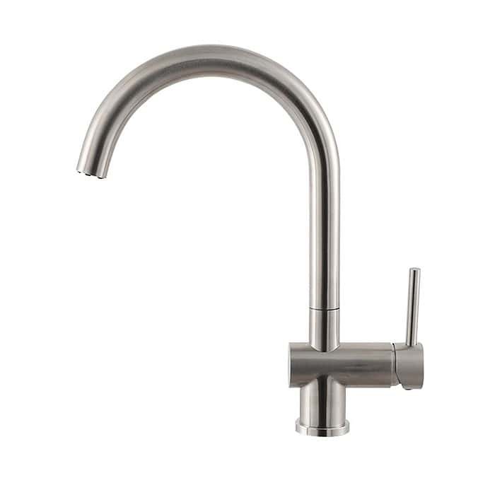 Stainless Steel Round Goose Neck Kitchen Faucet | K133B 03 - Image 2