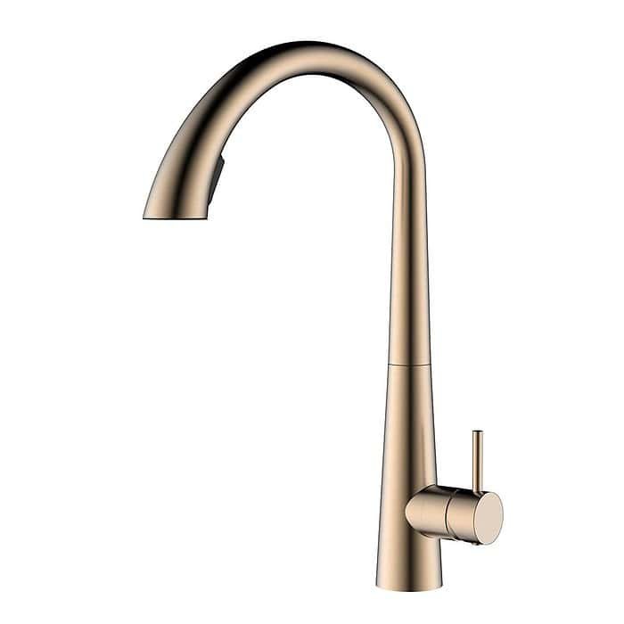 Stainless Steel High Arc Gooseneck Kitchen Faucet with Concealed Pull-Down Sprayer | K640 01