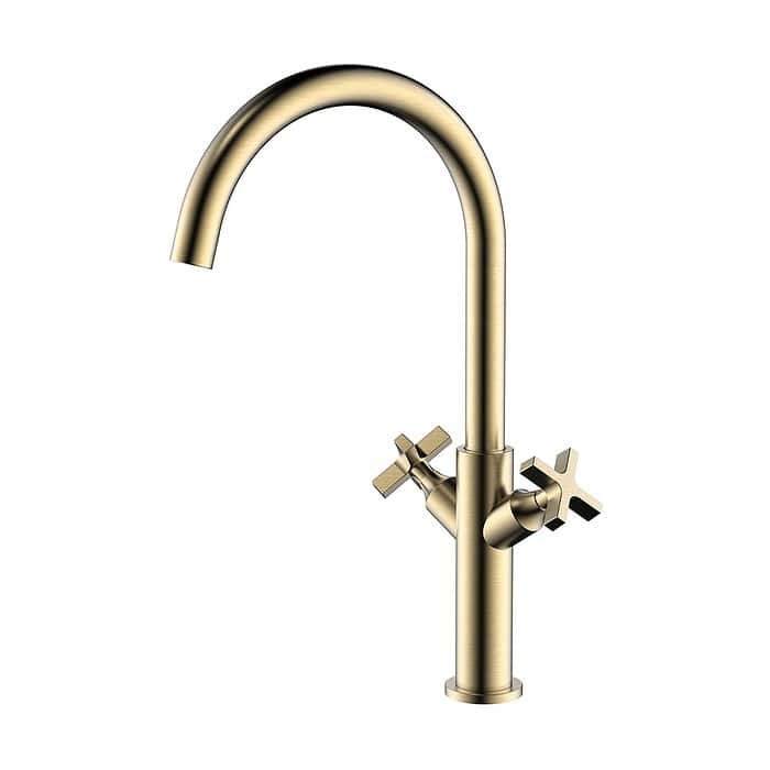 Stainless Steel Dual Cross-Handle Kitchen Faucet | K699 11