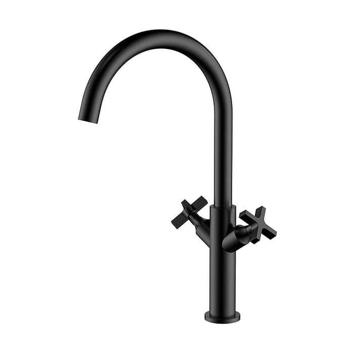 Stainless Steel Dual Cross-Handle Kitchen Faucet | K699 11