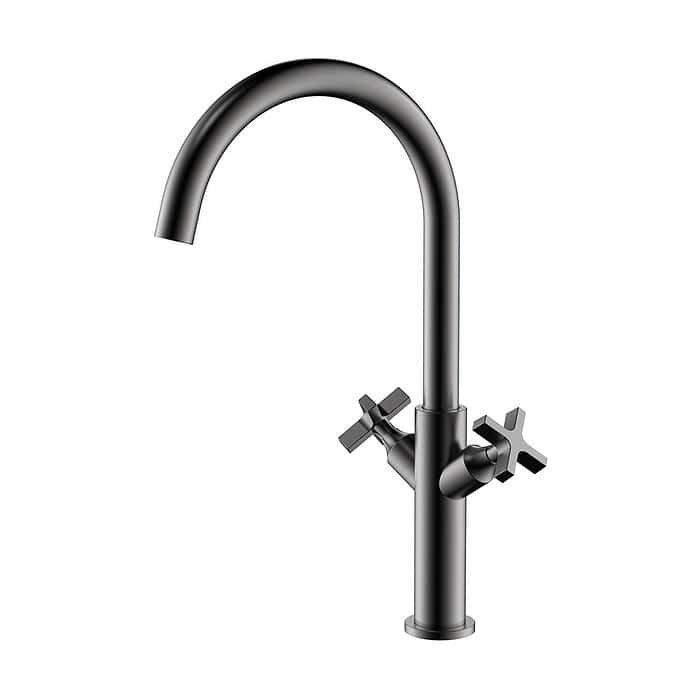 Stainless Steel Dual Cross-Handle Kitchen Faucet | K699 11