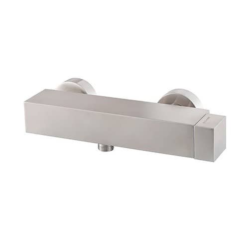 One-Way Square Bath Mixer with Knob Control - SO729 11 16 2 - brushed steel