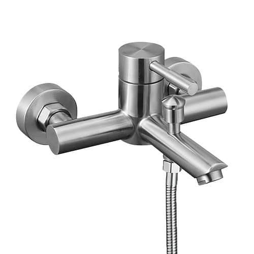 Stainless Steel Bath Shower Mixer with Tub Spout - SO903 12 16 2 - brushed steel